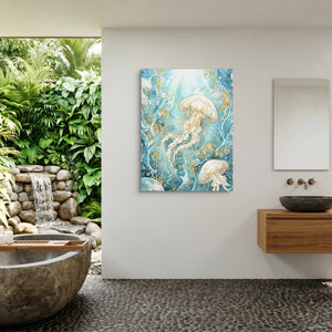 Moon Jelly Drifting โ moon jelly drifting sq outdoor bathroom 1port flush print