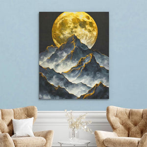 Moonlit Mountain Range - Landscapes Art