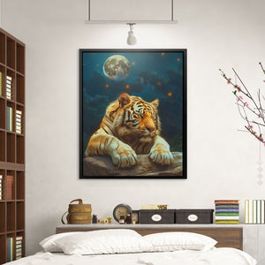 Moonlit Sleeping Tiger - Luxury Wall Art