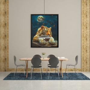 Moonlit Sleeping Tiger - Luxury Wall Art