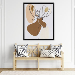 Moose Doodle - Earth Tones Moose Canvas Print