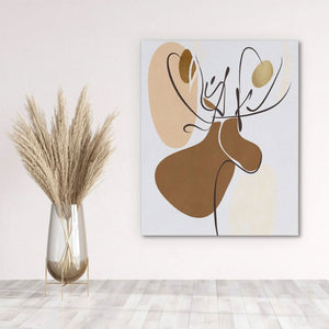 Moose Doodle - Minimalist Neutral Canvas Wall Art