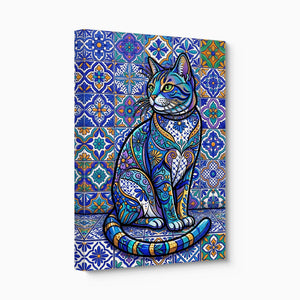 Mosaic Cat Azure - Luxury Wall Art