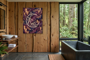 Moths Golden Glow โ moths golden glow wooden bathroom with window 1port flush print
