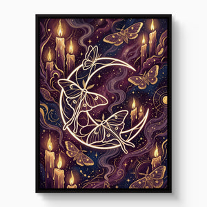 Moths Golden Glow โ moths golden glow white studio framed black