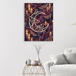 Moths Golden Glow โ moths golden glow sq white walls 1port flush print
