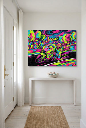 Motorcycle Neon Flash โ motorcycle neon flash p small room with table 1land flush print