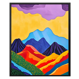 Mountain Layers - Colorful Nature Canvas Print