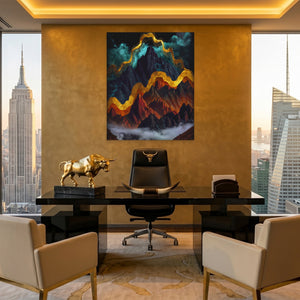 Mountain Peaks Luminous canvas wall art, room view