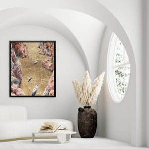 Mountain River of Gold - Luxury Wall Art