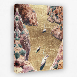 Mountain River of Gold - Luxury Wall Art