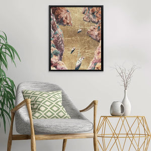 Mountain River of Gold - Large Modern Canvas Print