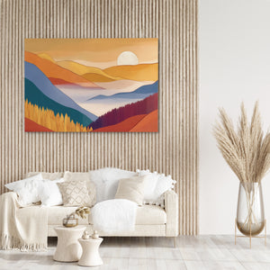 Mountains Golden Embrace - Luxury Wall Art