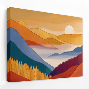 Mountains Golden Embrace - Luxury Wall Art