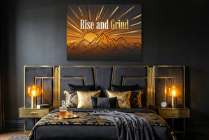 Mountains Golden Sunrise โ mountains golden sunrise bedroom with window 2 1land flush print