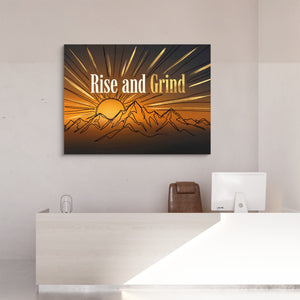 Mountains Golden Sunrise โ mountains golden sunrise sq reception desk 1land flush print