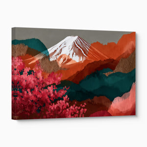 Mt. Fuji Crimson Blossom โ mt. fuji crimson blossom angled flush print