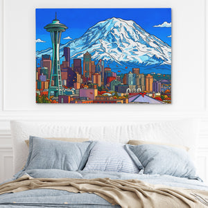 Mt. Rainier Skyline — Mt. Rainier Skyline Light Blue Bed 157