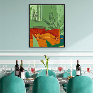 Napping Cat - Animals Art for Bedroom