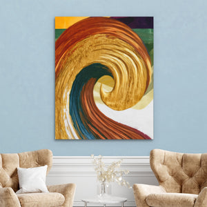 Natural Pigment Swirl canvas wall art, room view