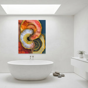 Nautilus Organic Concentric canvas wall art, room view