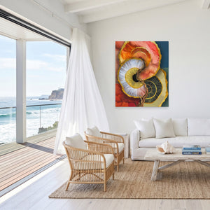 Nautilus Organic Concentric canvas wall art, room view