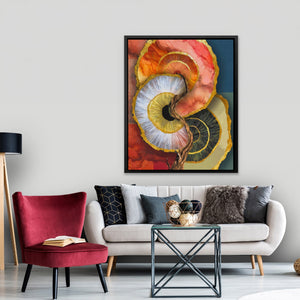 Nautilus Organic Concentric canvas wall art, room view