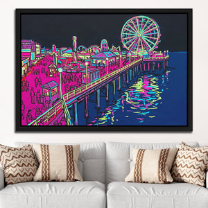 Neon Carnival Night — Neon Carnival Night White Groovy Couch Close 271