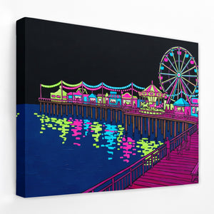 Neon Carnival Pier โ Neon Carnival Pier Landscape Side View Mirror Wrap 172