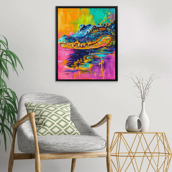 Neon Croc in a room