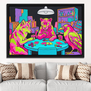 Neon Poker Night — Neon Poker Night White Groovy Couch Close 274