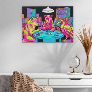 Neon Poker Night — Neon Poker Night White Office Glass land 294