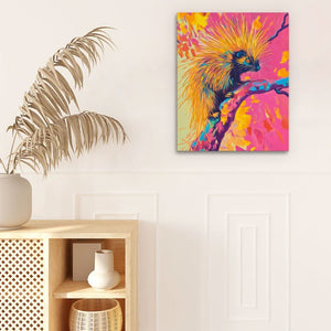 Neon Porcupine Glow - Wall Art Print