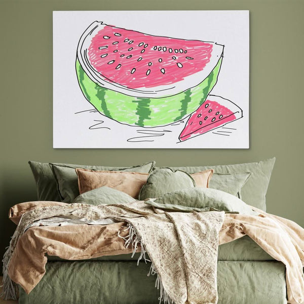 Neon Watermelon in a room