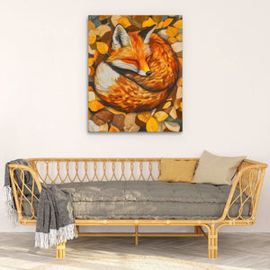 Nestled Fox - Large Canvas Print
