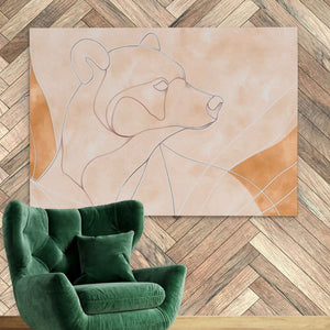 Neutral Bear - Large Minimalist Canvas Print