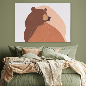 Neutral Brown Bear - Earth Tones Bear Canvas Print