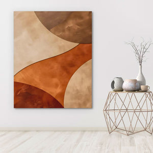 Neutral Harmony - Abstract Wall Art in Black Frame