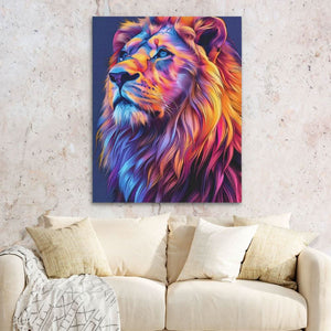 Noble Blaze - Colorful Big Cat Canvas Print