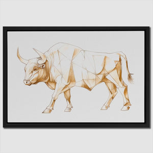 Noble Bull - Contemporary Neutral Canvas Wall Art
