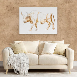 Noble Bull - Abstract Wall Art in Black Frame