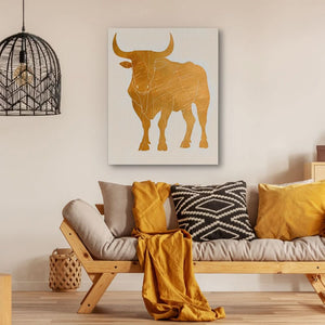 Noble Bull Figure - Earth Tones Bull Canvas Print
