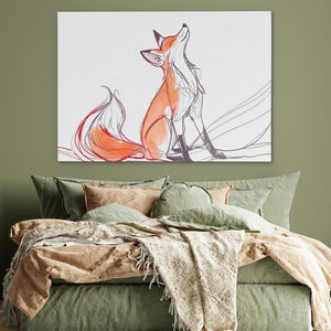 Noble Fox - Large Minimalist Canvas Print