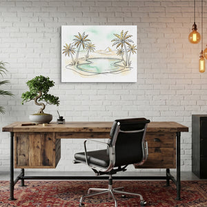 Oasis Pyramid Desert โ oasis pyramid desert sq bonsai office 1land flush print