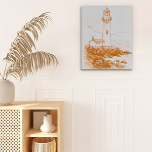 Ocean Air - Lighthouse Wall Art in Black Frame