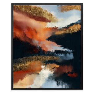 Ocean Ink Wash canvas wall art, room view