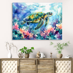 Ocean Turtle Swim โ ocean turtle swim sq beach cabinet 1land flush print