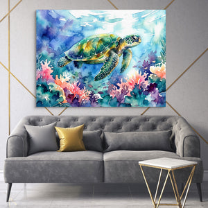 Ocean Turtle Swim โ ocean turtle swim sq high fashion 1land flush print