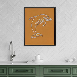 Ocean Vibes Dolphin - Beach House Wall Art in Black Frame