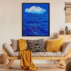 Oceanic Rainstorm - Blue Ocean Canvas Print